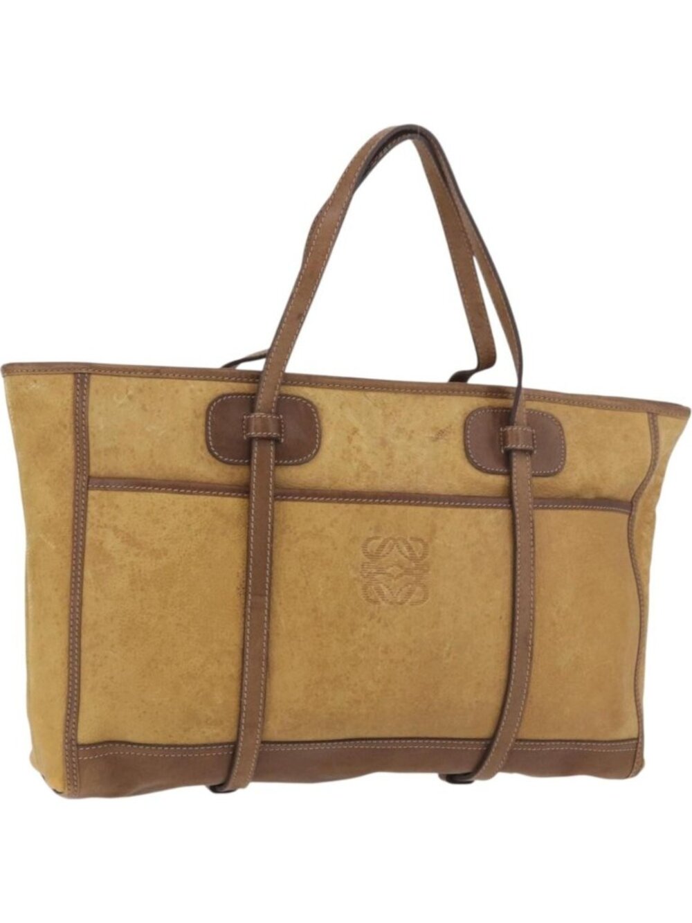 LOEWE Anagram Tote Bag Canvas Beige Gold